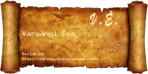 Varsányi Éva névjegykártya