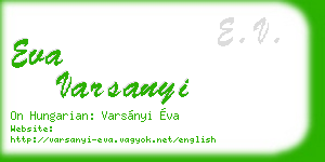 eva varsanyi business card